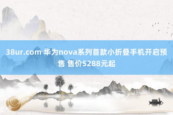 38ur.com 华为nova系列首款小折叠手机开启预售 售价5288元起