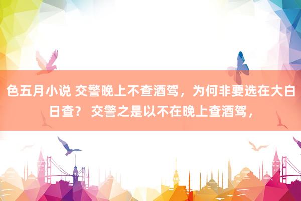 色五月小说 交警晚上不查酒驾，为何非要选在大白日查？ 交警之是以不在晚上查酒驾，