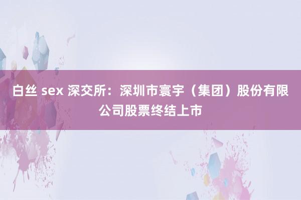 白丝 sex 深交所：深圳市寰宇（集团）股份有限公司股票终结上市