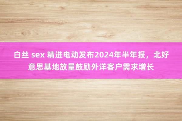 白丝 sex 精进电动发布2024年半年报，北好意思基地放量鼓励外洋客户需求增长